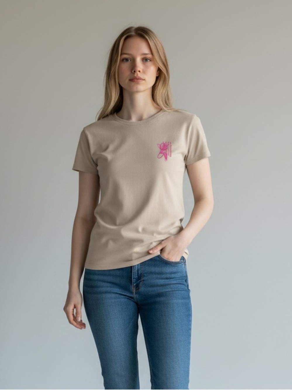 G-Star Light Olive Tee‎ with Pink Logo